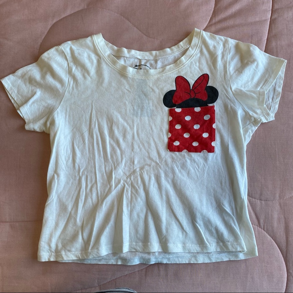 Disney minnie mouse pocket graphic crop top EUC